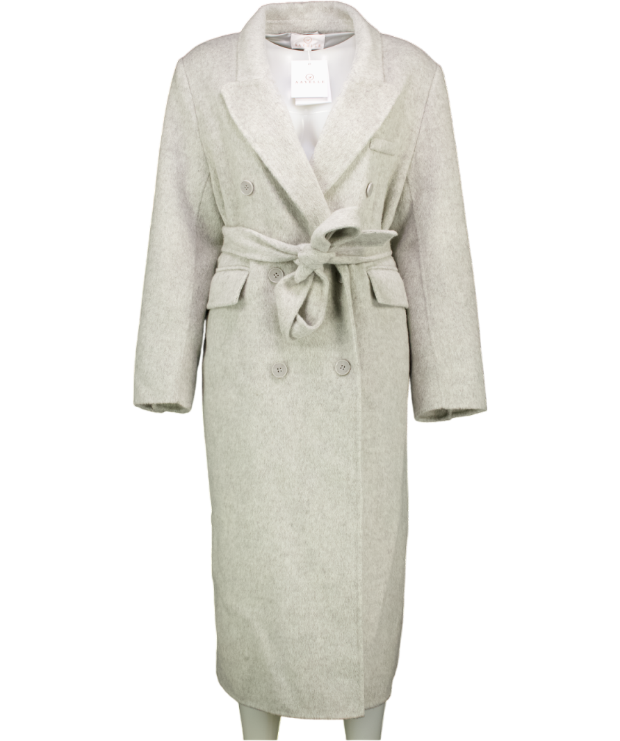 AAVELLE Dove Grey Baby Alpaca Wool Coat UK M
