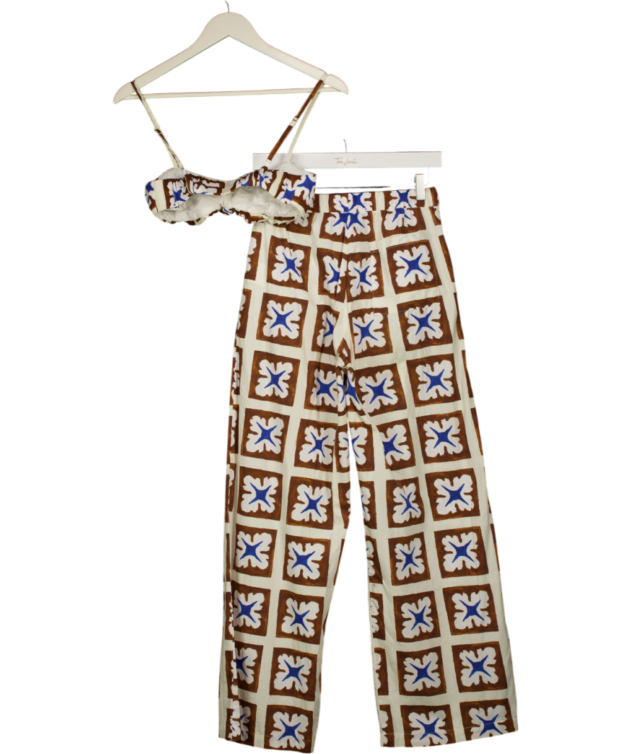 VENROY White & Brown & Blue Summer Co - Ord UK S