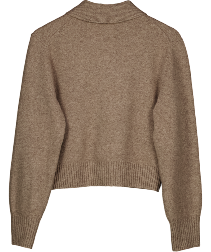 & Other Stories Beige Knitted Collar Cardigan UK S