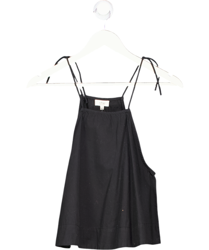 WILFRED 100% Cotton Black Swing Tie Shouolder Cami Top UK XS