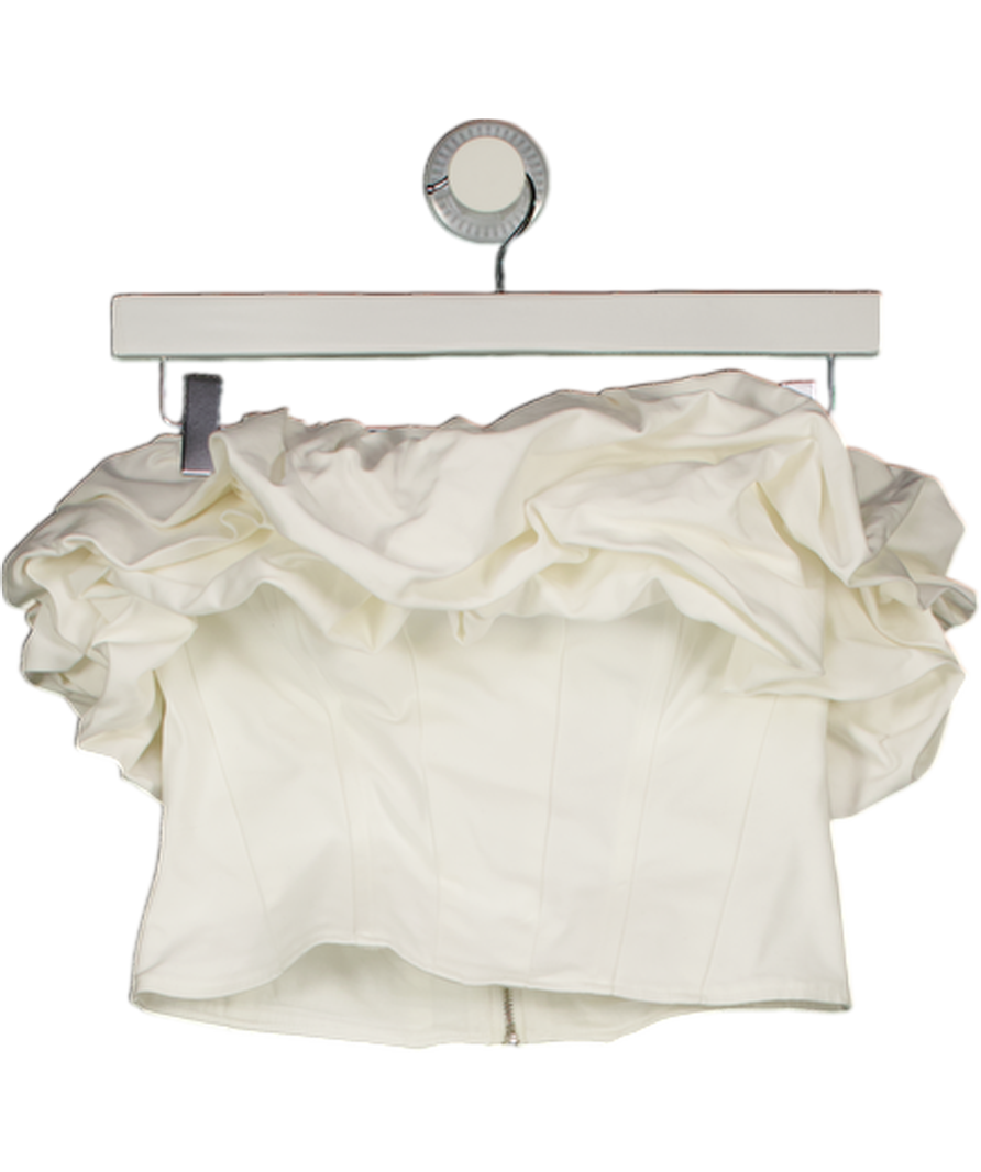 & Other Stories White Ruffled Corset Top UK 6