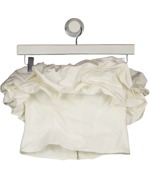 & Other Stories White Ruffled Corset Top UK 6