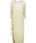PLT Cream Bandeau Drape Detail Midi Dress UK 16