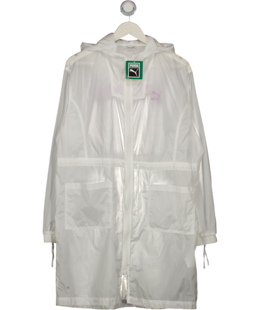 PUMA White Sheer Full Length Zip Jacket UK M