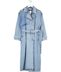 ZARA Blue Denim Trench Coat UK M