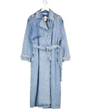 ZARA Blue Denim Trench Coat UK M