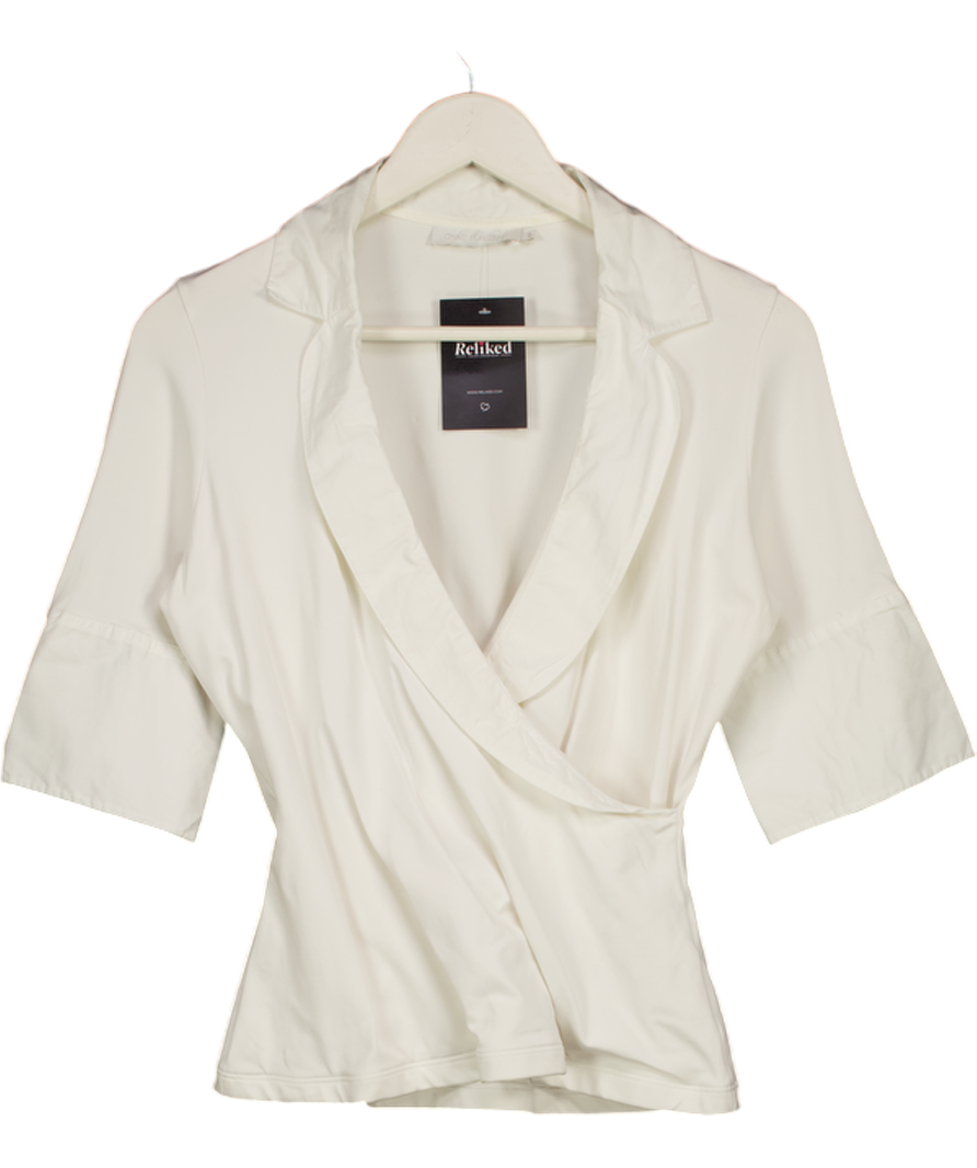 Anne Fontaine White Wrap Top UK 12