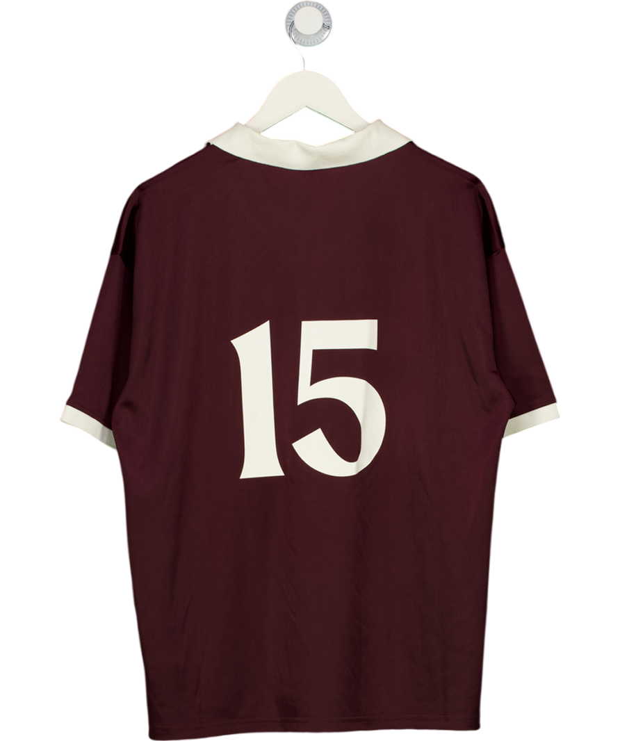 WHITE FOX Red Burgundy Release 15 Janie Oversized Jersey Top UK XS/S