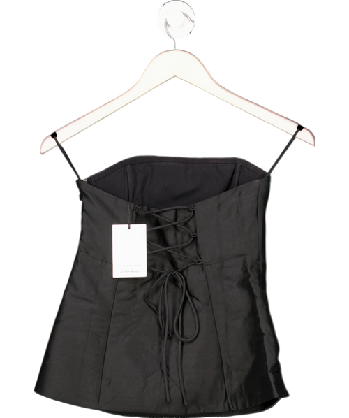 & Other Stories Black Fitted Mulberry Silk Tube Top UK 4