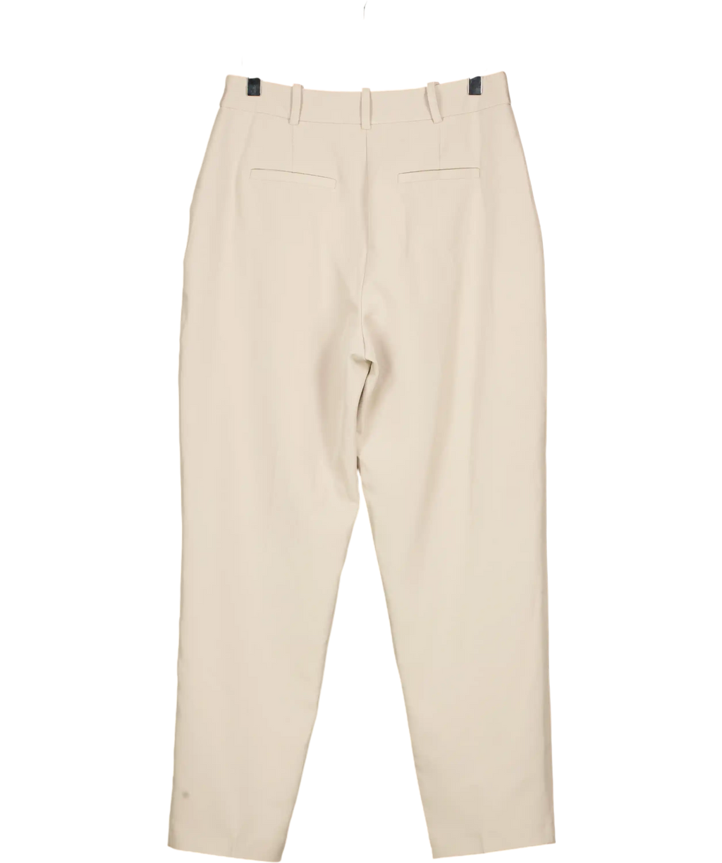 Friends like these Taupe Beige Tailored Tapered Ankle Grazer Trousers UK 10