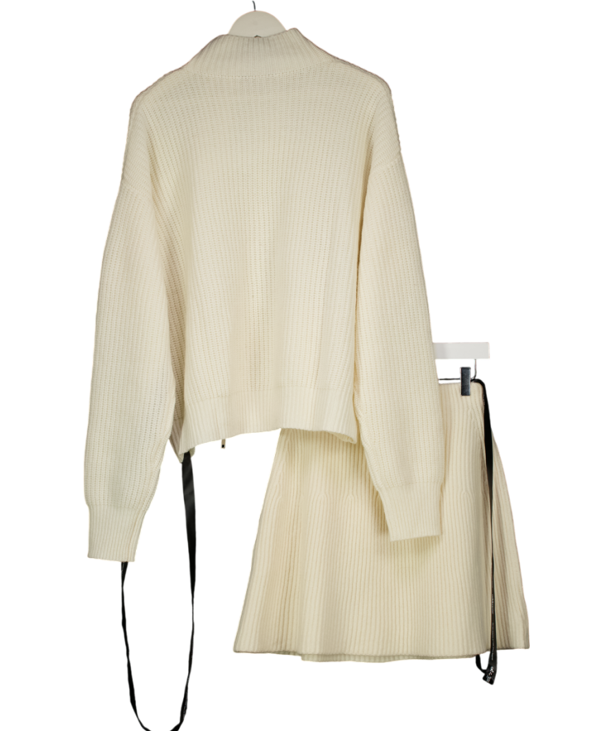 ODDMUSE Cream 2-piece Wool Zip Jacket And Mini Skirt Set UK XS/S