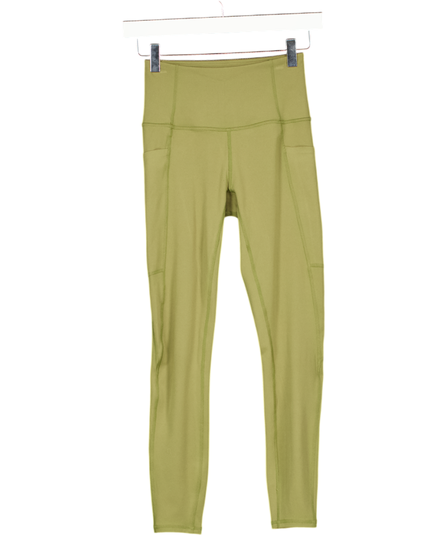 VARLEY Olive Green Active Leggings With Pockets UK XS
