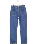 ASOS Design Blue Scalloped Pocket Straight Leg Jeans UK 12