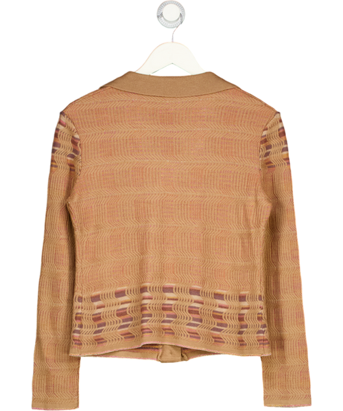 Missoni Brown V-neck Knit Textured Cardigan UK 10