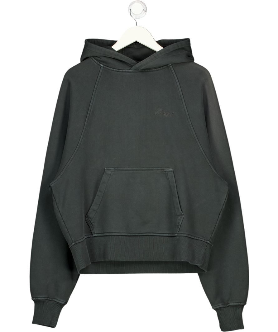 MUTUAL DIFFERENCES Boxy Raglan Hoodie In Washed Black UK S