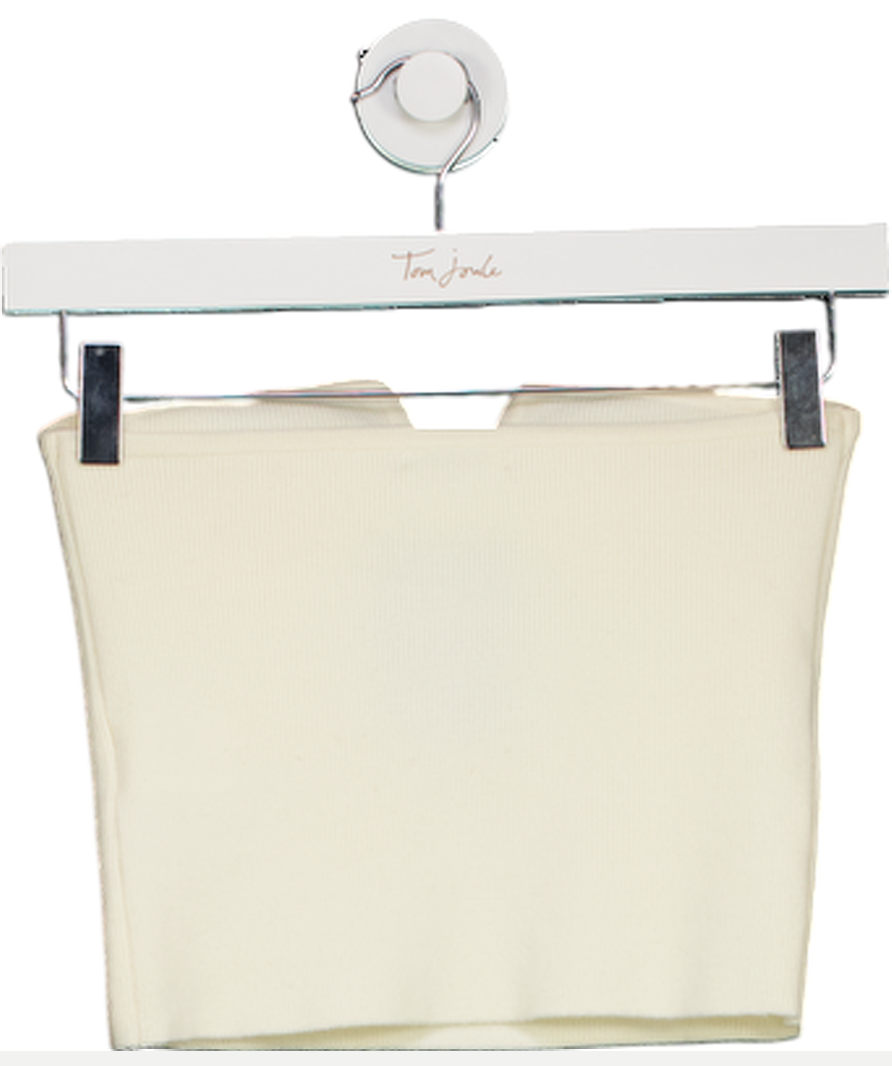 Tempting Cream Knitted Bandeau Top UK S