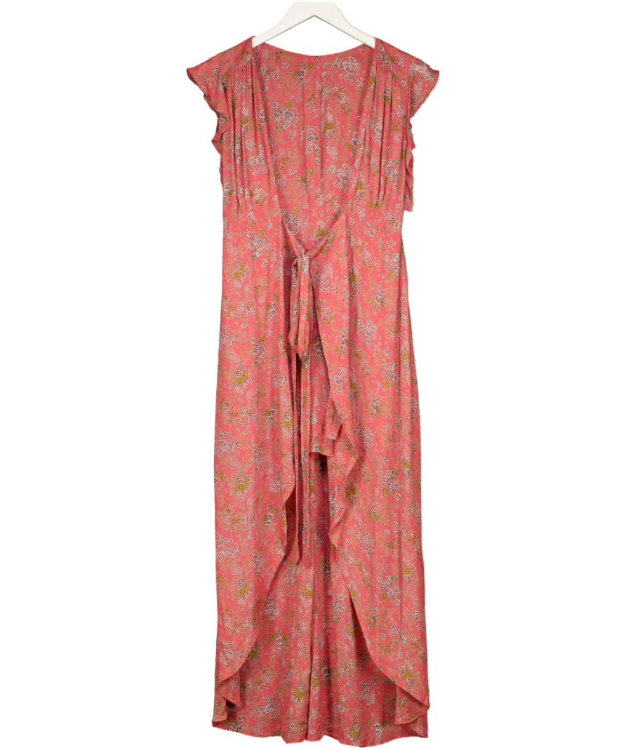 Reformation Red Haven Floral Wrap Maxi Dress UK XS