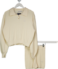 The Couture Club Cream Knitted Button Through Polo And Short Set UK 12