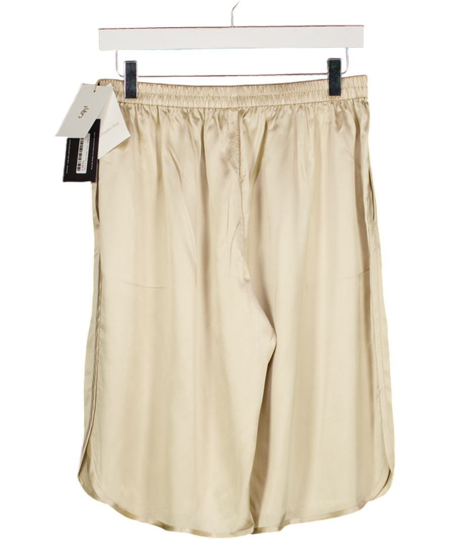 THE FRANKIE SHOP Nelis Silk Bermuda Shorts - Champagne Beige UK M