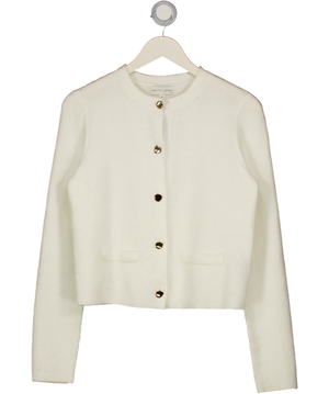 PRETTY LAVISH Cream Sabrina Button Knit Cardigan Curve UK S