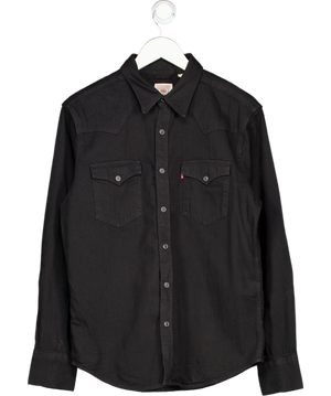 LEVI'S Black Denim Western Shirt UK M