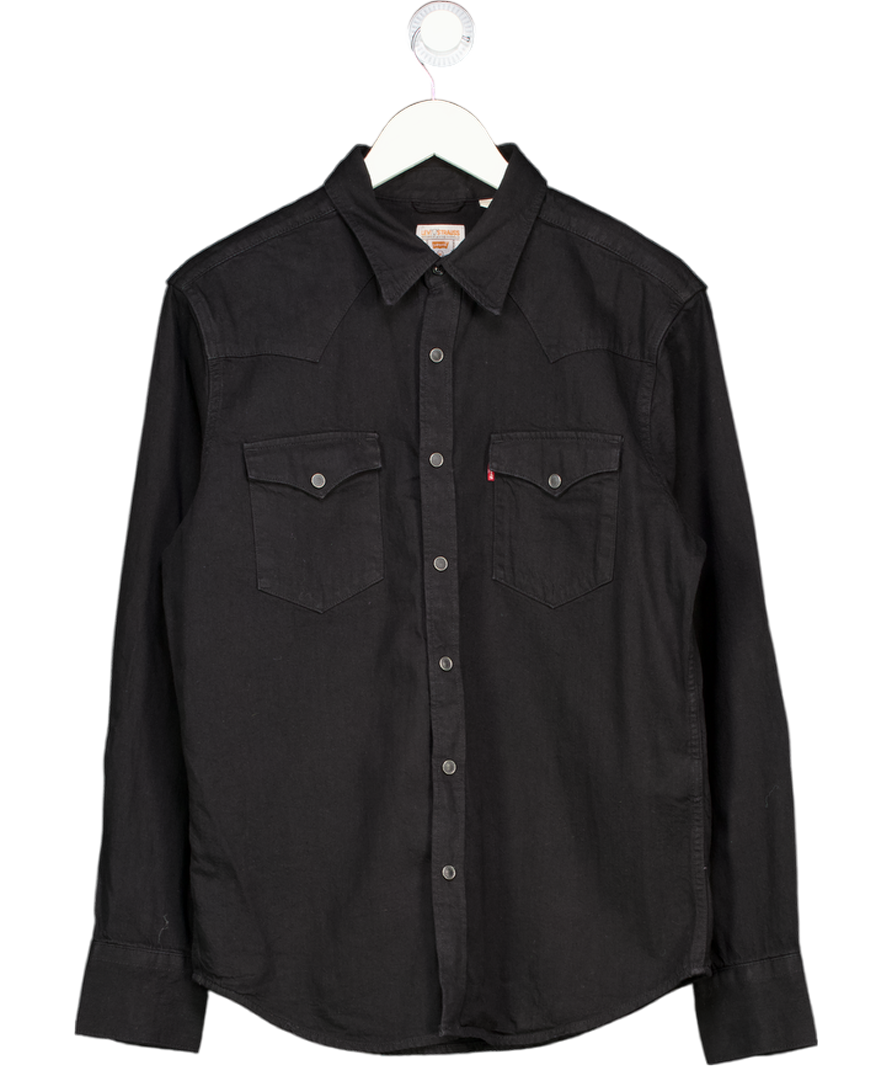 LEVI'S Black Denim Western Shirt UK M