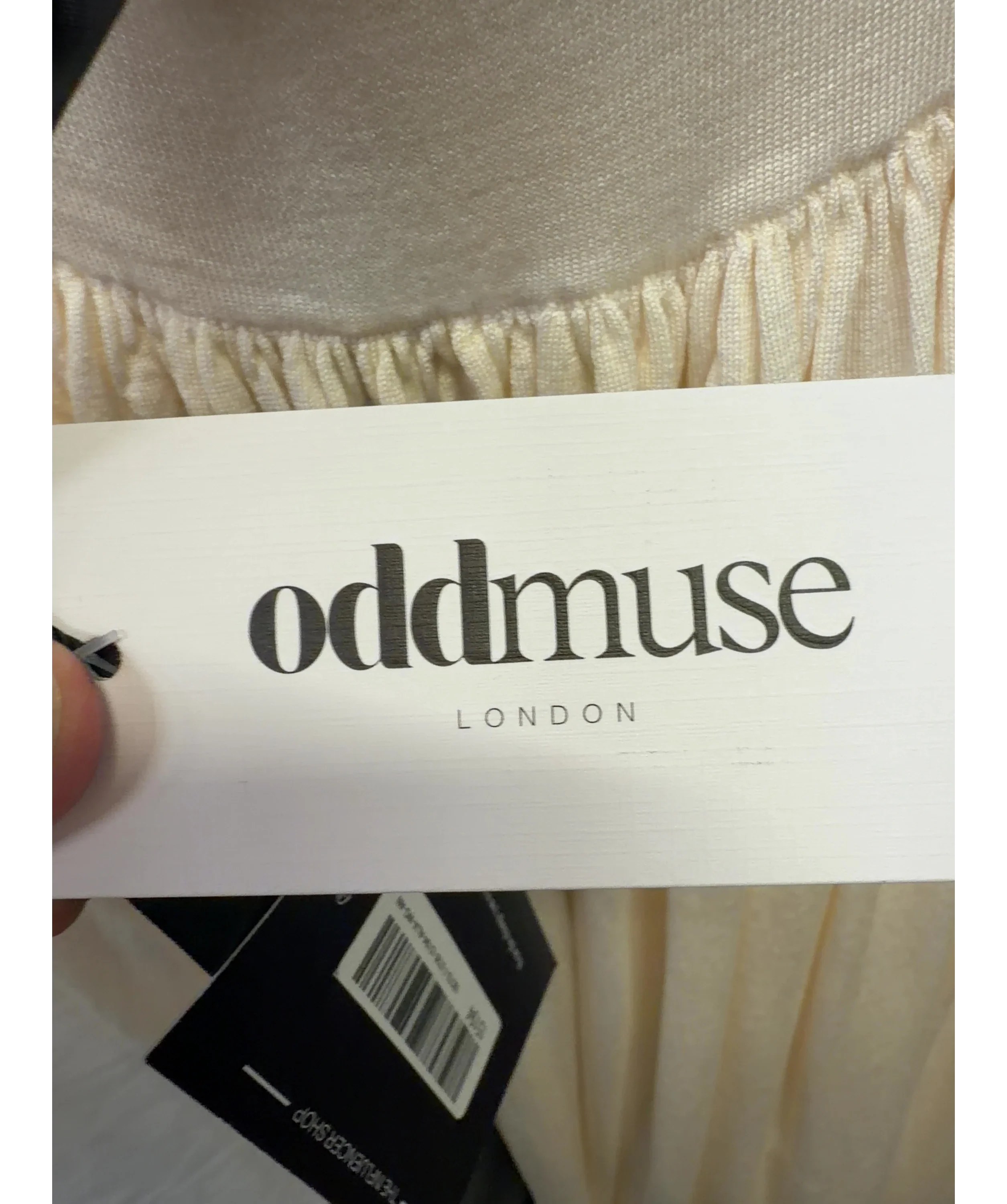 ODD MUSE Cream Sheer Knitted Maxi Skirt, size UK XS — detail
