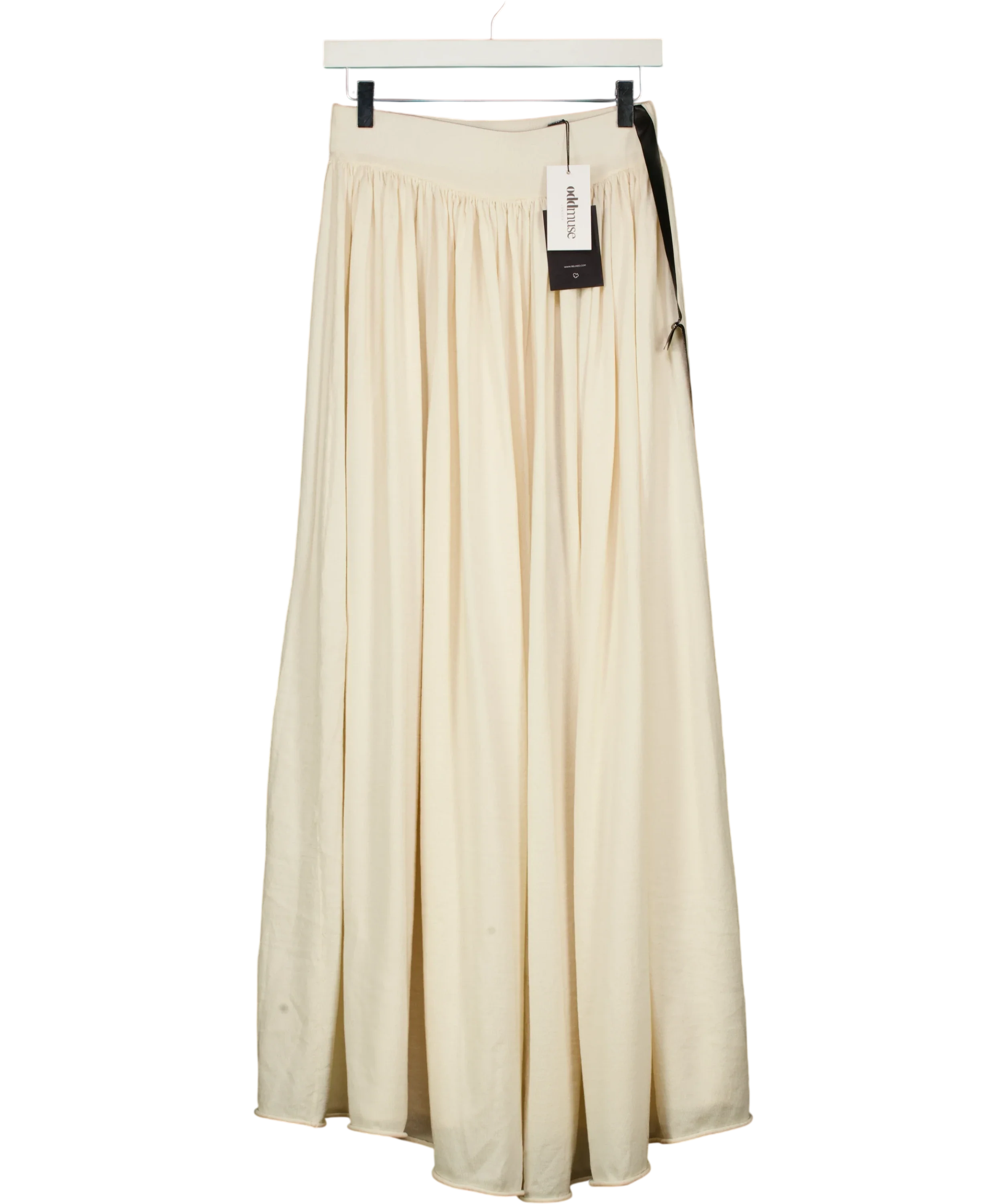 ODD MUSE Cream Sheer Knitted Maxi Skirt, size UK XS — front