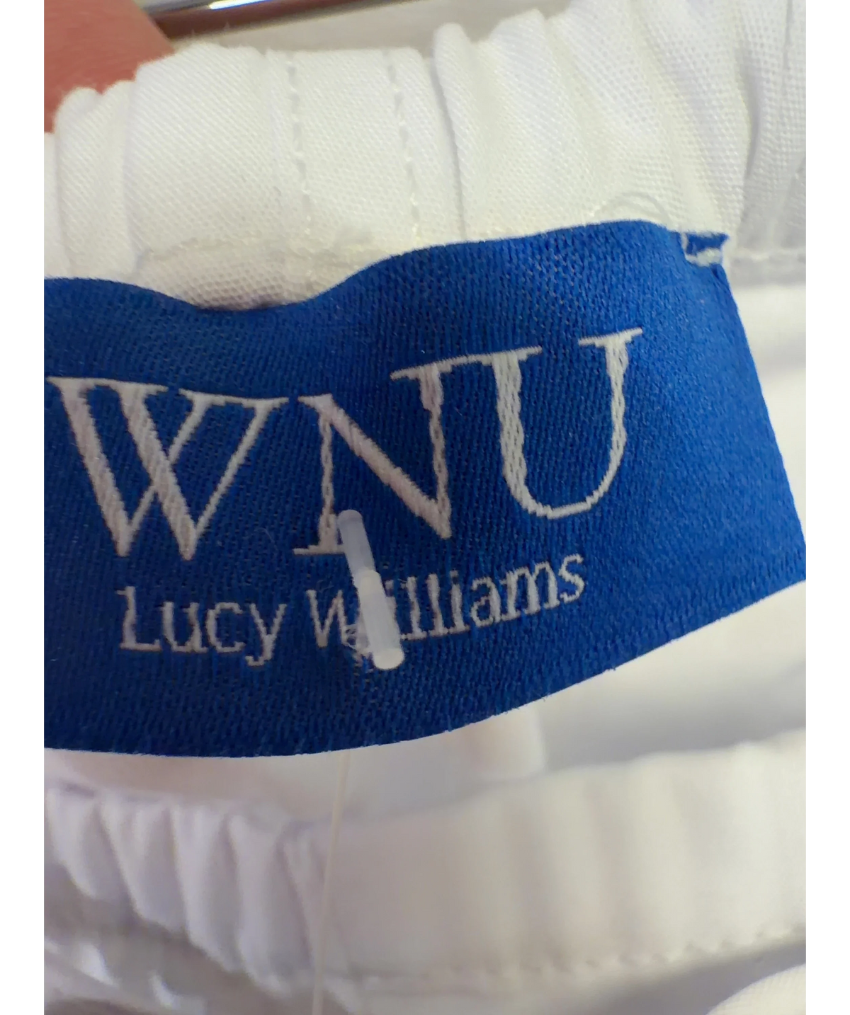 WNU White Ceiriad Shorts, size UK 6 — detail