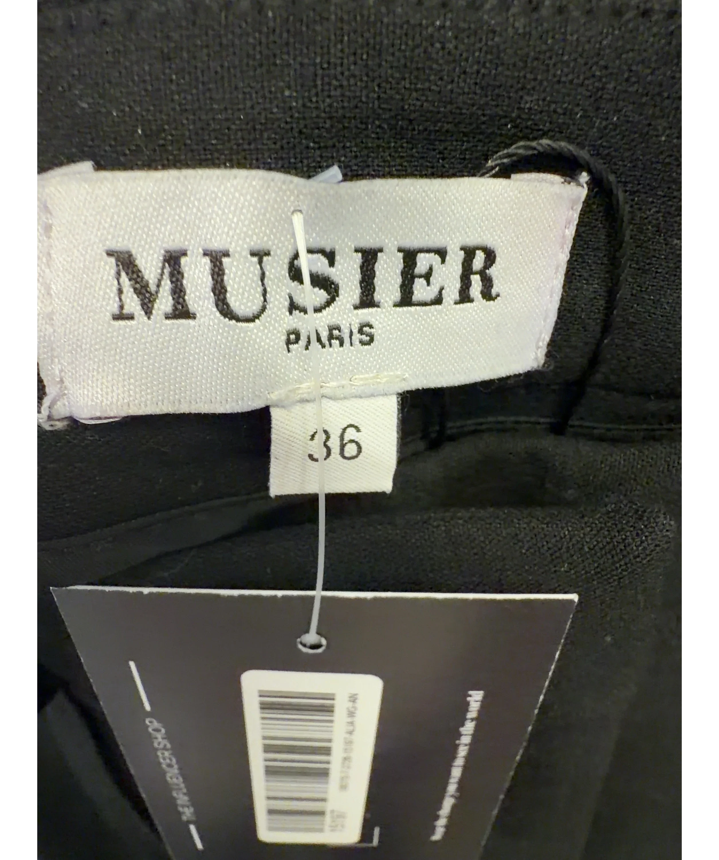 Musier Paris Black Tea Split-Hem Stretch-Woven Trousers, size UK 8 — detail