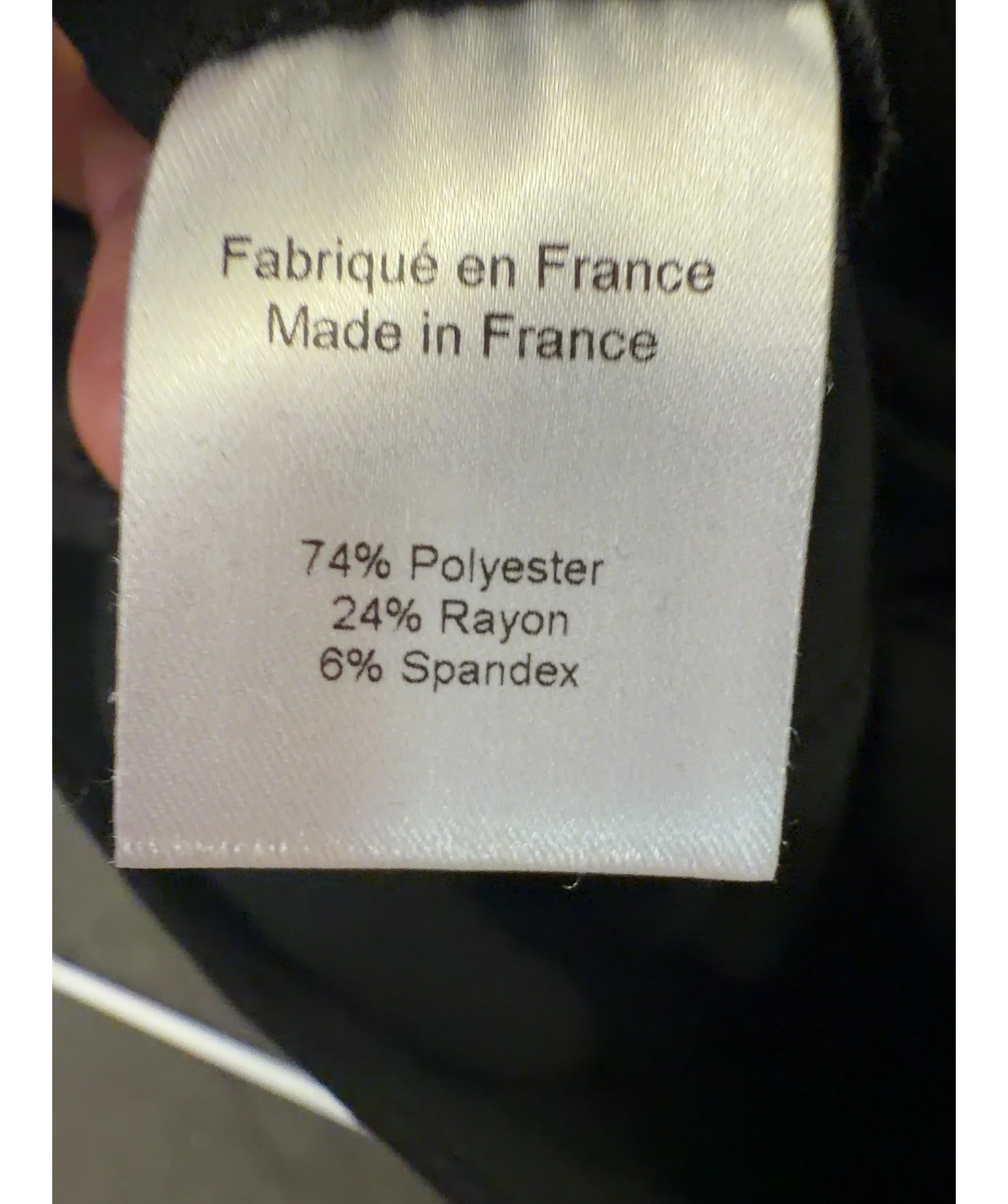 Musier Paris Black Tea Split-Hem Stretch-Woven Trousers, size UK 8 — label