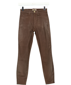 L'Agence Brown Coated Skinny Jeans W23