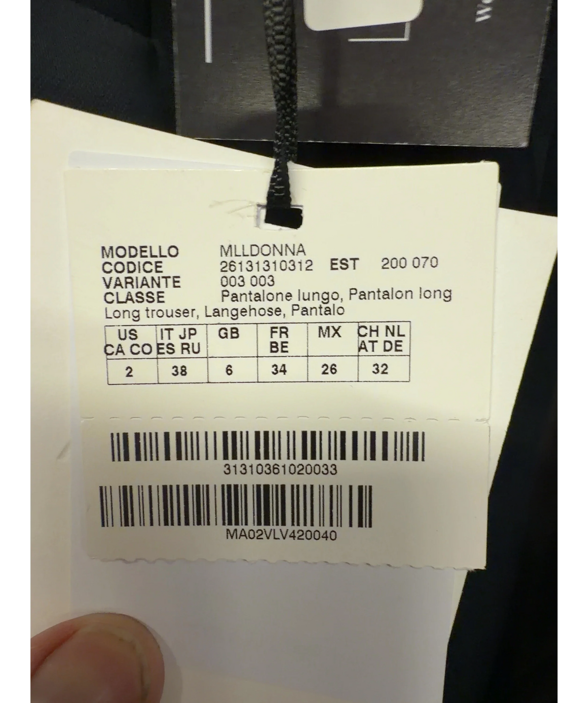 Marella Blue Colour, size UK 6 — label