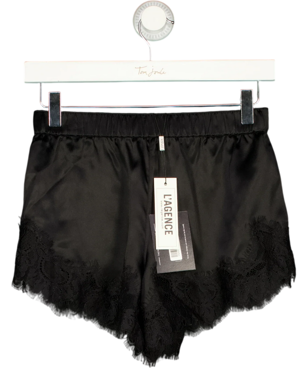 L'agence Black Joy Silk Lace Short, size UK XXS — front