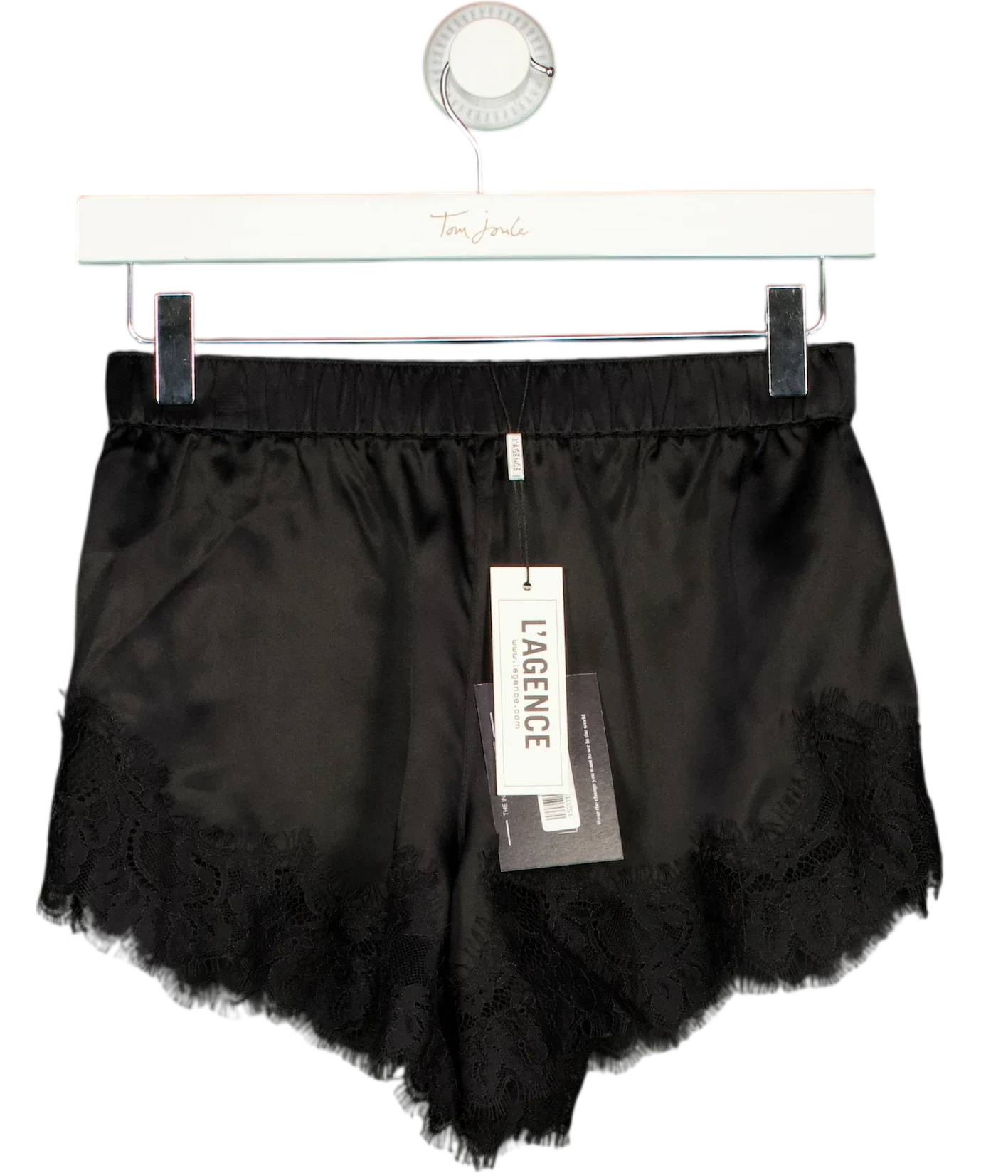 L'agence Black Joy Silk Lace Short, size UK XXS — front