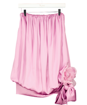 SEAM The Label CLOÉ Pink Strapless Silk Mini Dress UK XS