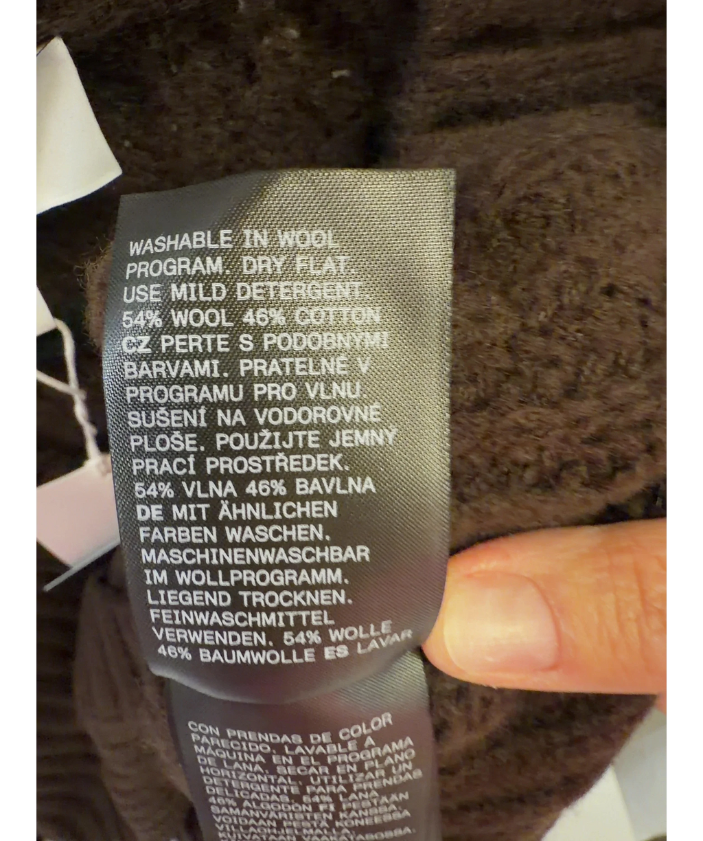 & OTHER STORIES Brown Chunky Rib-Knit Cardigan, size UK XS — label