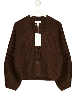 & Other Stories Chunky Rib-Knit Cardigan Brown UK XS