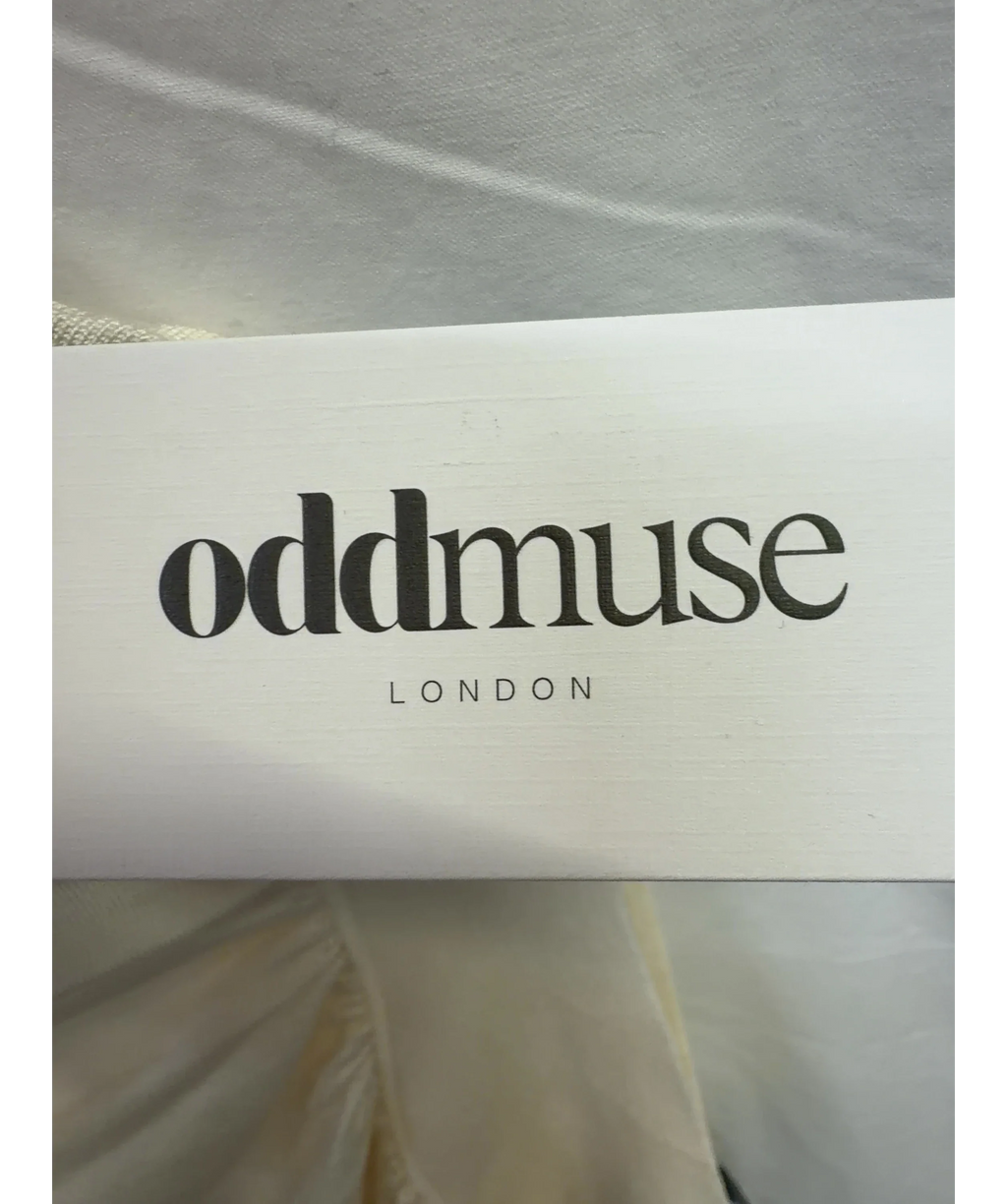 ODD MUSE Cream Sheer Gathered Detail Top, size UK XS — detail