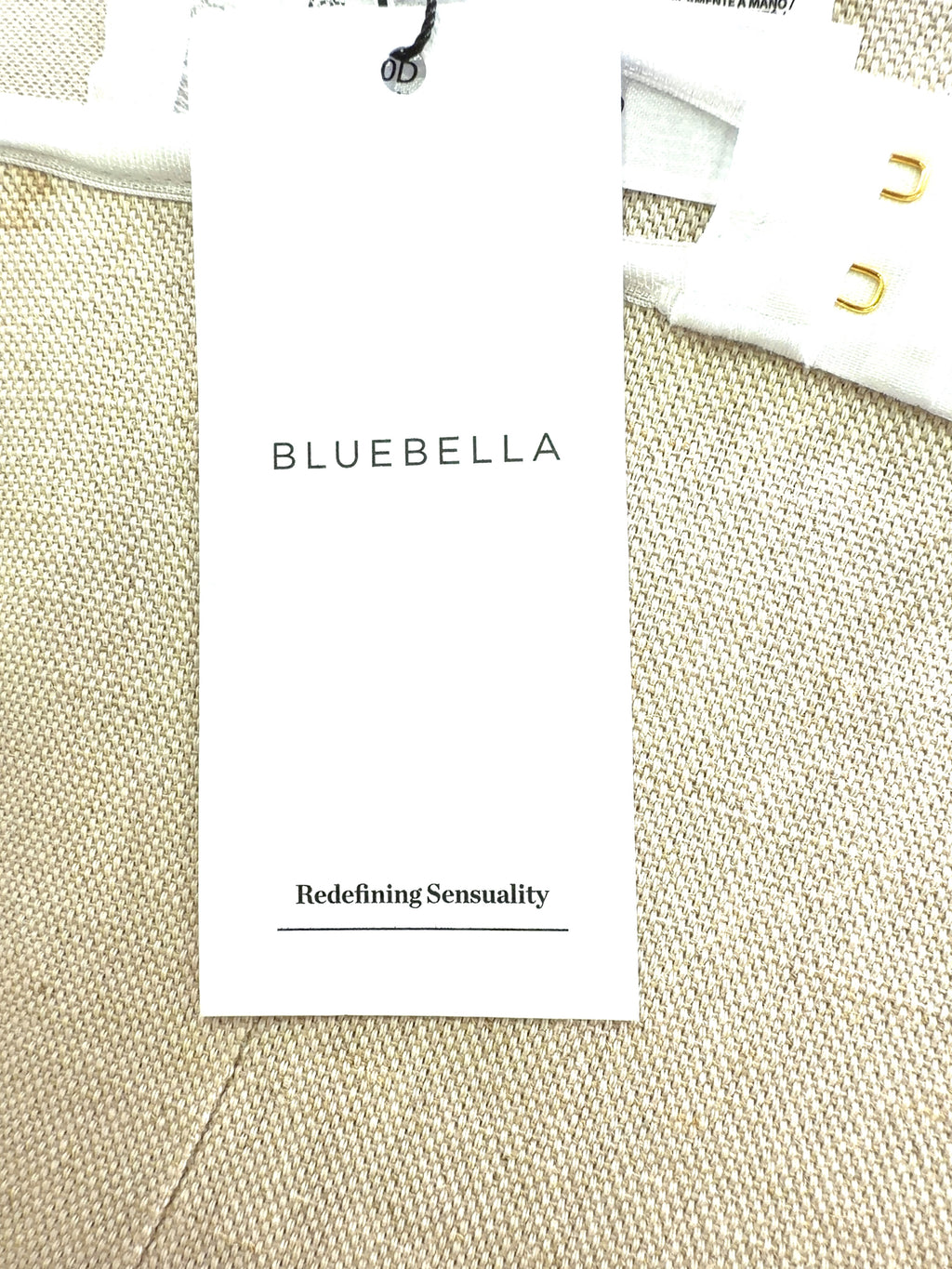 Bluebella White Gabriella Wired Bra and Brief Set, size UK 30D — detail