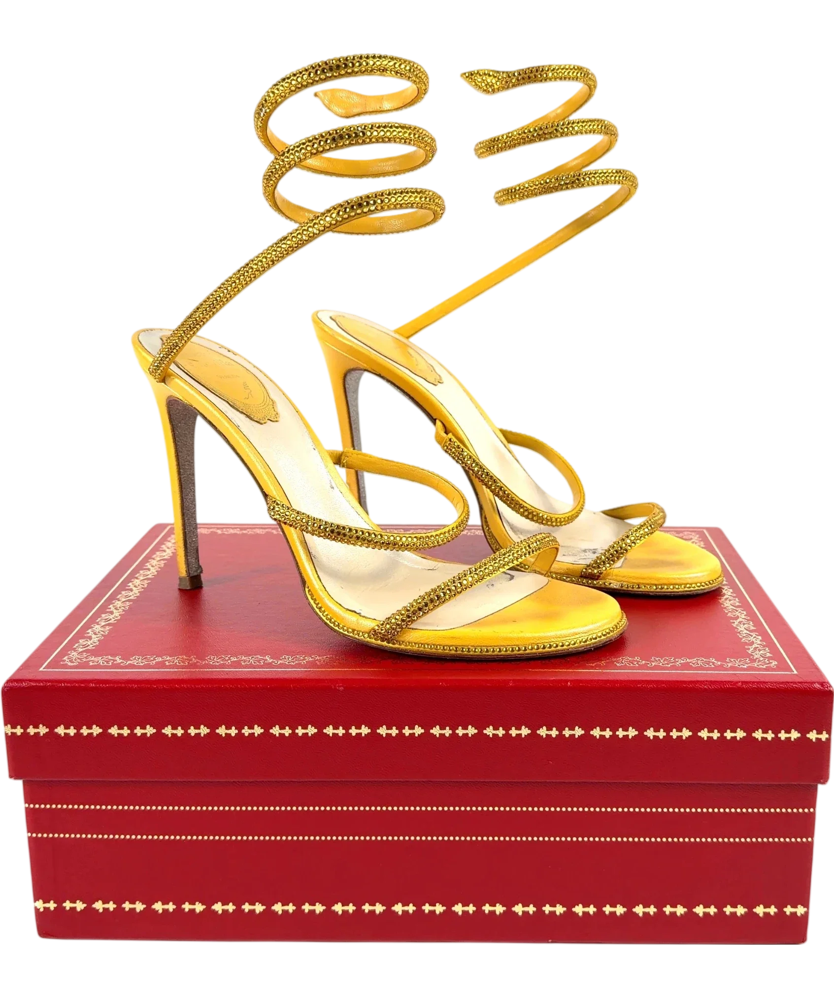 Rene Caovilla Yellow Cleo, size UK 4.5 EU 37.5 👠 — front