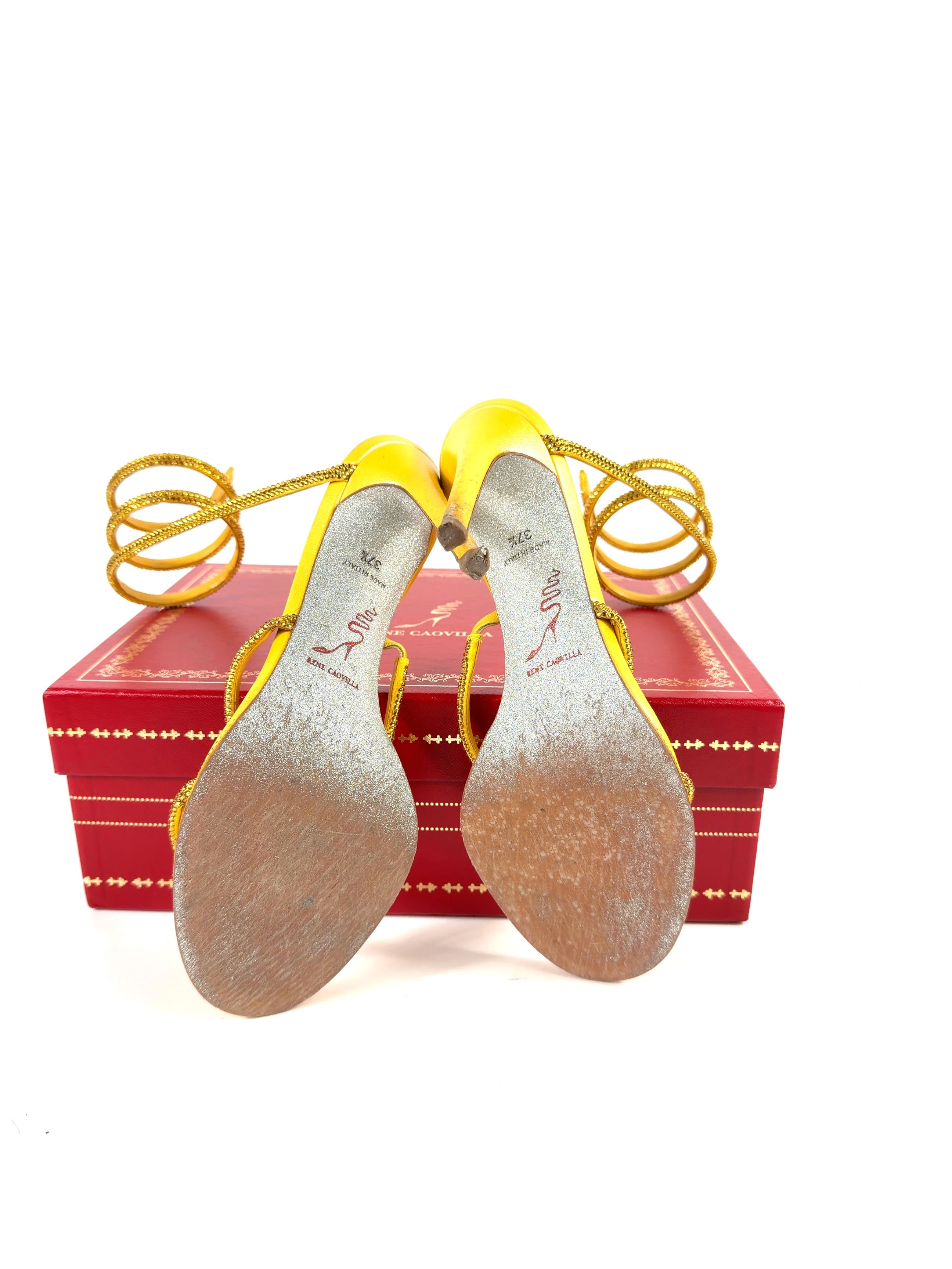 Rene Caovilla Yellow Cleo, size UK 4.5 EU 37.5 👠 — view 8