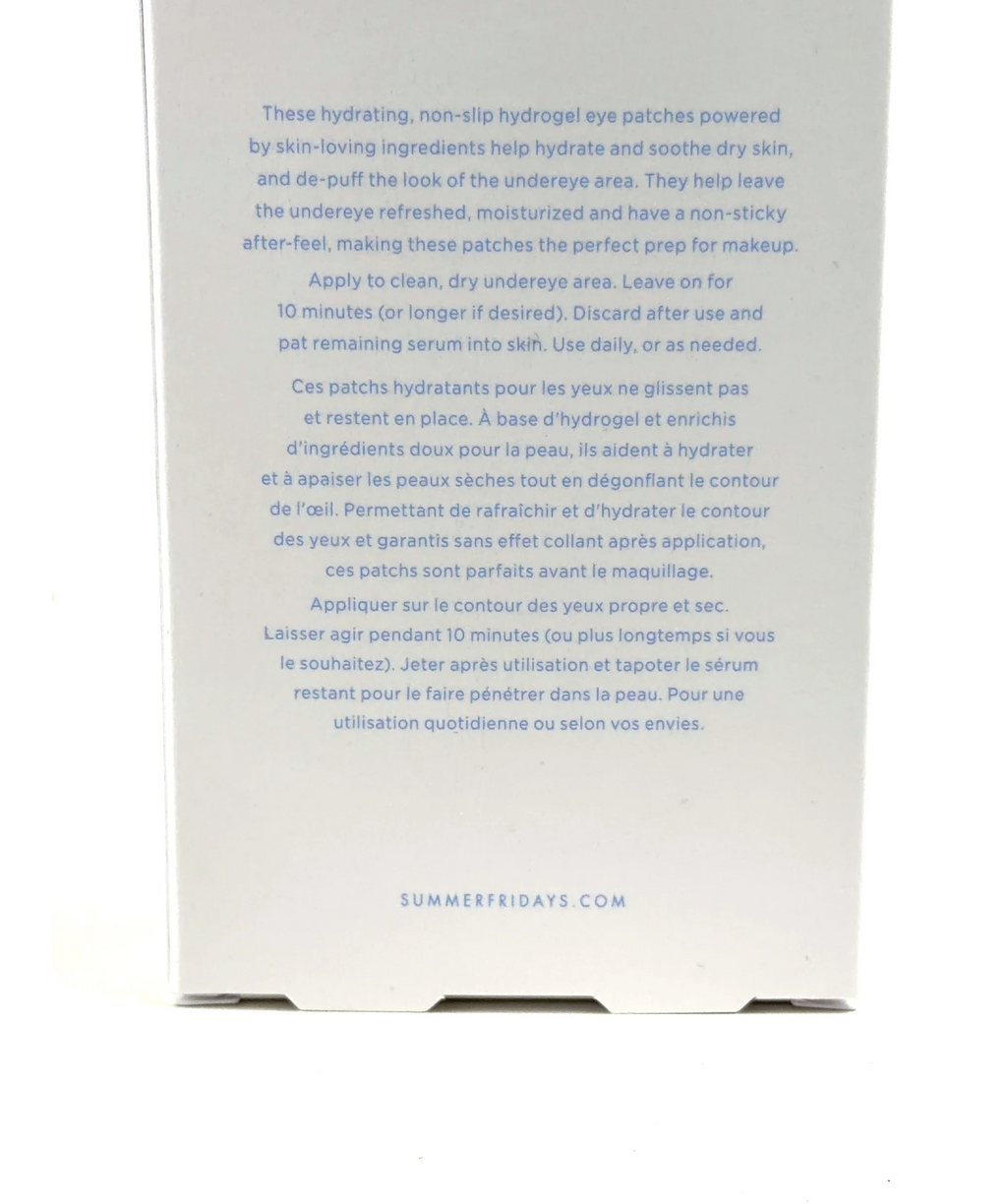 Summer Fridays Jet Lag Eye Patches X6 — Ingredients
