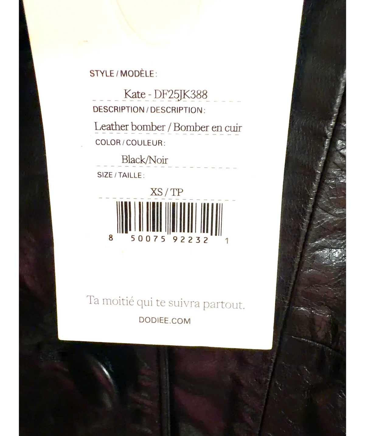 Dodiee Black Colour, size UK XS — care label
