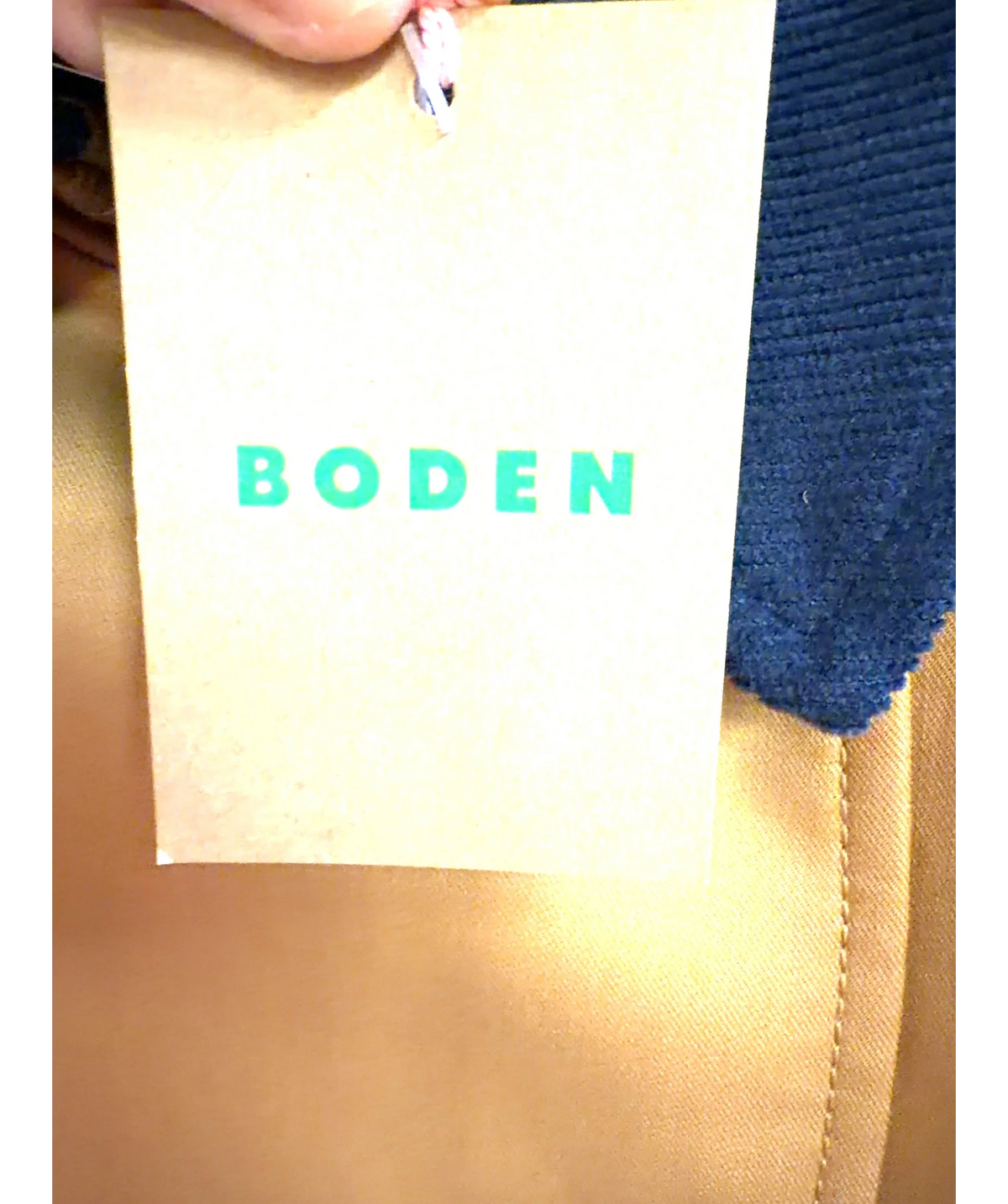 Boden Brown Swing Box Short Trench, size UK 4 — detail