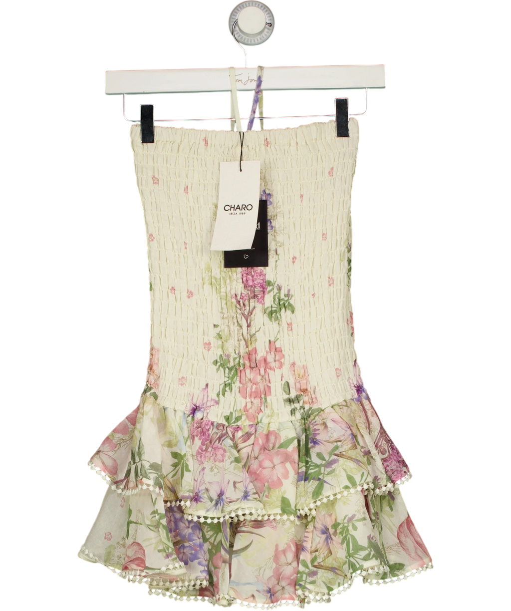 Charo Ruiz Cream Cusia Short Dress, size UK XS — front