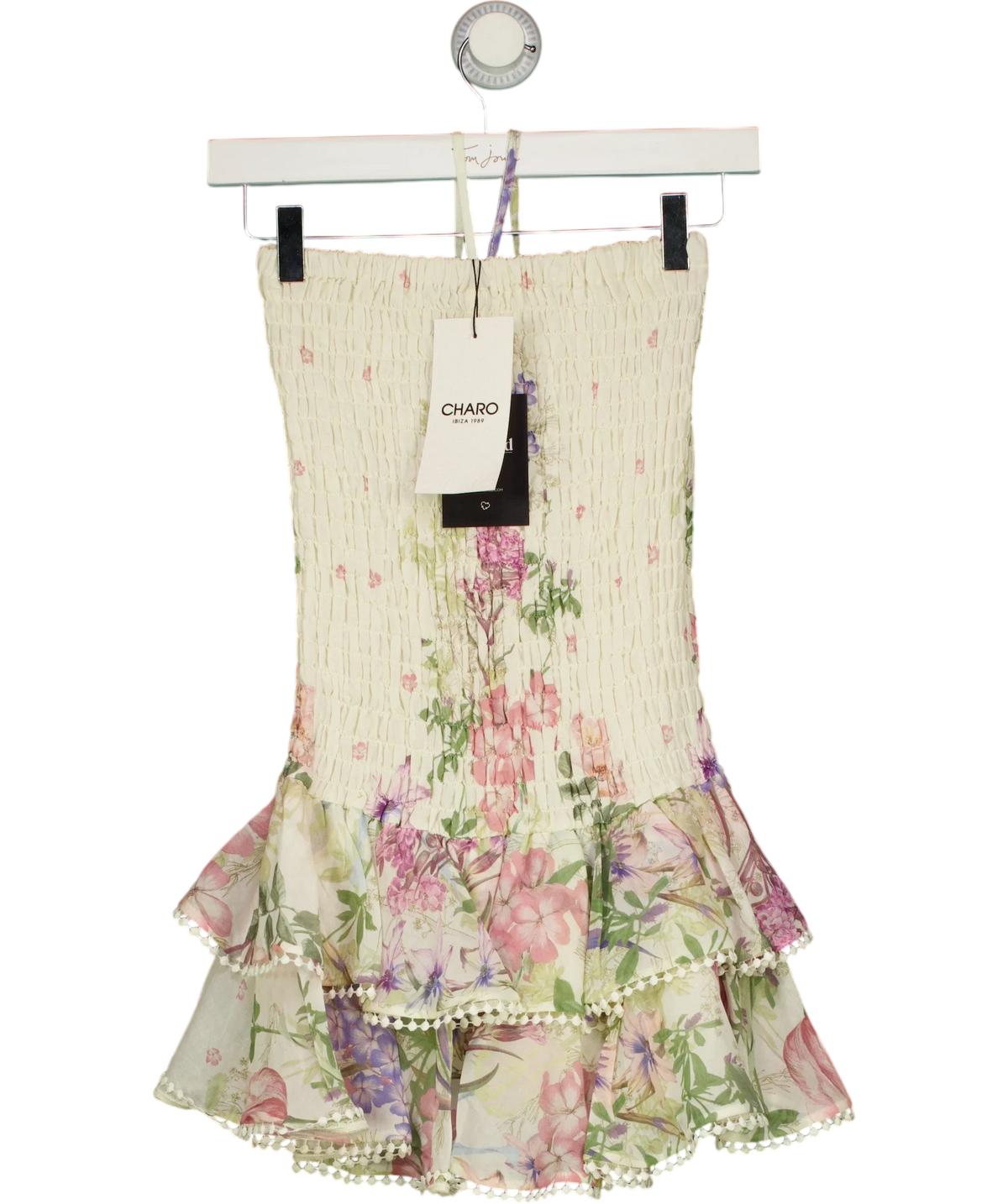 Charo Ruiz Cream Cusia Short Dress, size UK XS — front