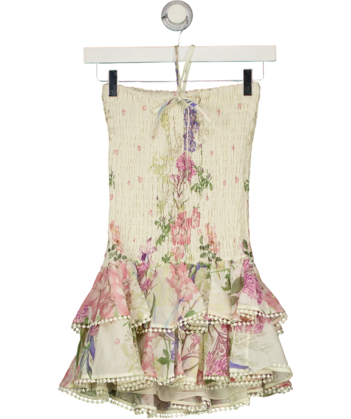 Charo Ruiz Cream Cusia Short Dress, size UK XS — back