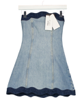 RETROFÊTE Blue Seluna Denim Dress, size UK XXS — front