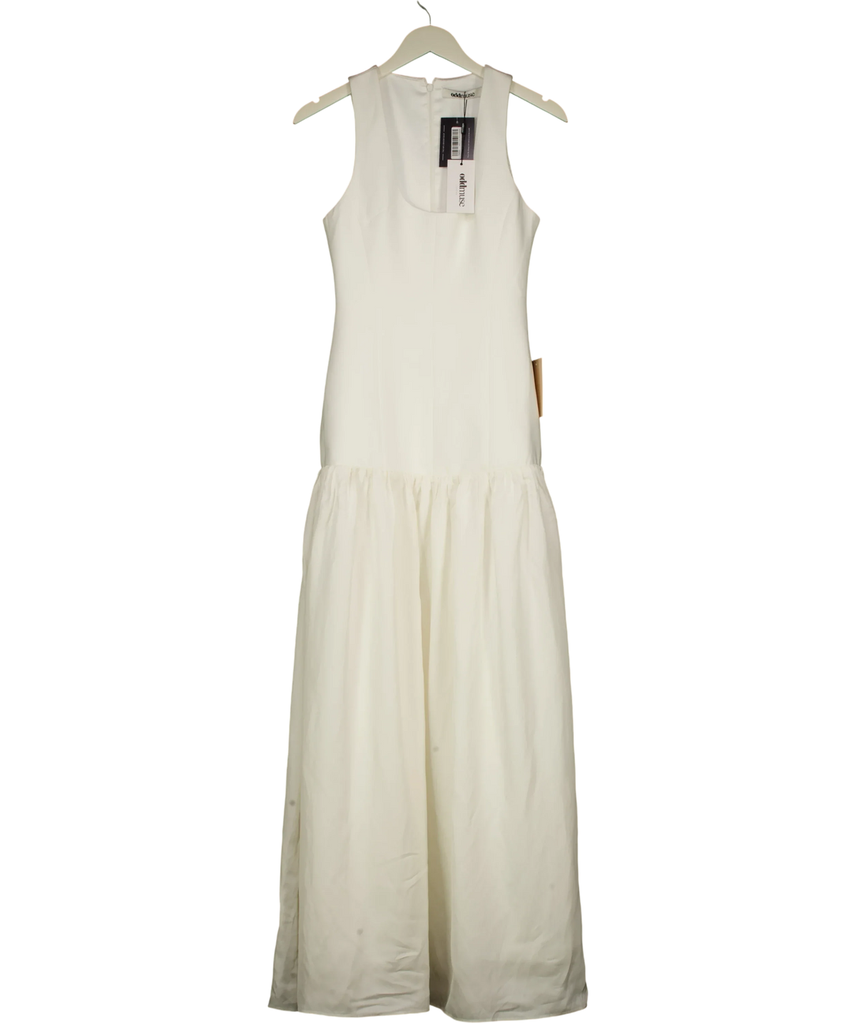 ODD MUSE Cream Linen Mix Dropped Waist Maxi Dress, size UK XS — front